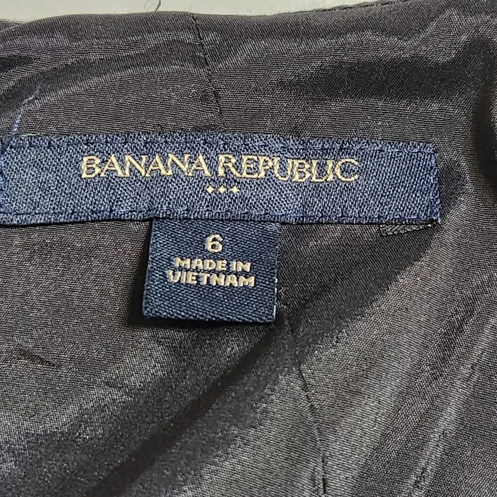 Banana Republic Black Wool Blend Sleeveless Sheath Dress Women's 6 Quiet Luxury